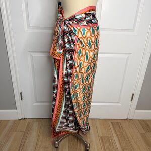 Zara Oversized Sarong Wrap Scarf | Colorful Resort Beach Cover Up Boho
